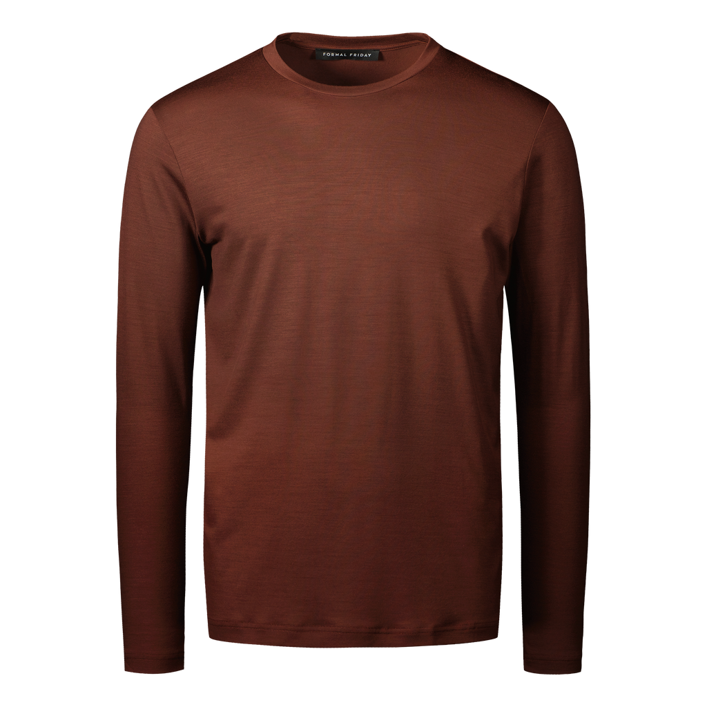Ultrafine Merino Long Sleeve T-Shirt | Mahogany