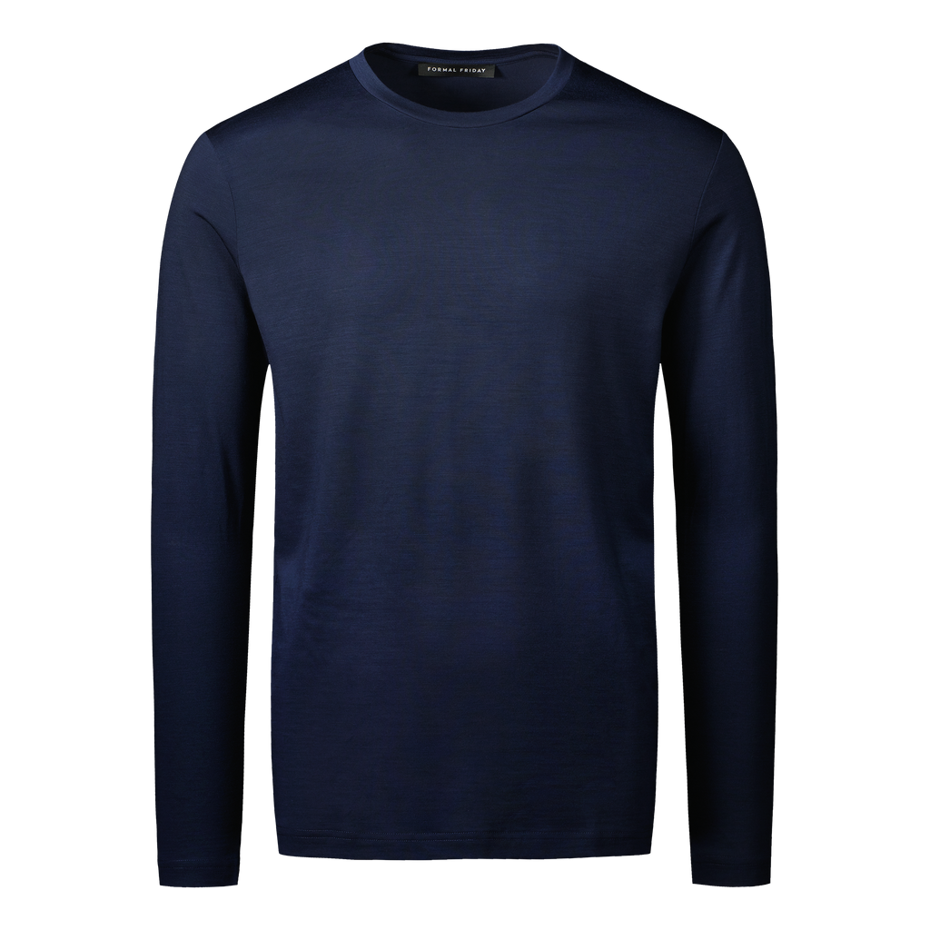 Ultrafine Merino Long Sleeve T-Shirt | Navy