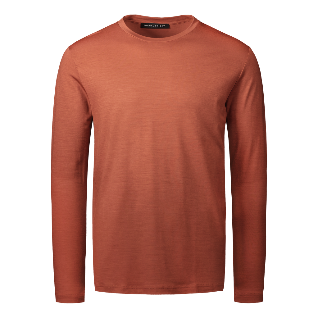 Ultrafine Merino Long Sleeve T-Shirt | Terracotta