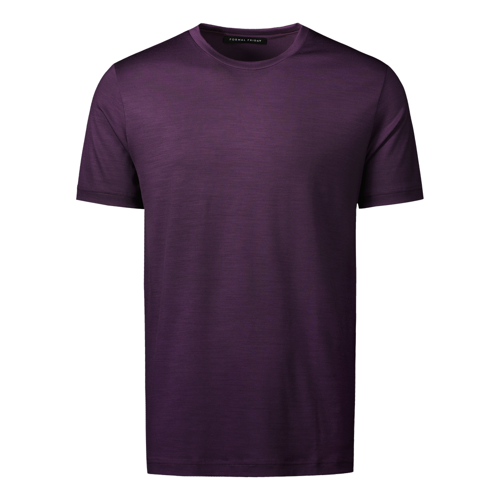 Heavyweight Ultrafine Merino T-Shirt | Plum